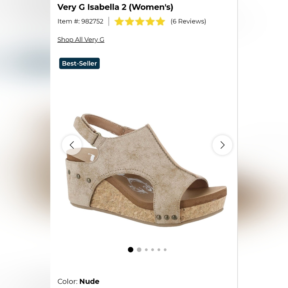 Very G Tan Wedge Sandals Cork Slip-On